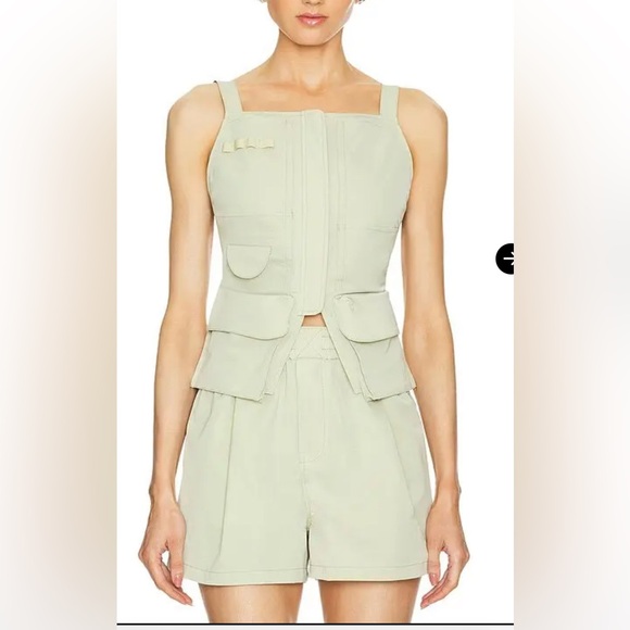 GRLFRND Tops - GRLFRND Tech Gabardine Apron Top & Bottom NWT